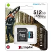 Kép 1/3 - KINGSTON CANVAS GO PLUS MICRO SDXC 512GB + ADAPTER CLASS 10 UHS-I U3 A2 V30 170/90 MB/s