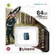 Kép 1/3 - KINGSTON CANVAS GO PLUS MICRO SDXC 64GB CLASS 10 UHS-I U3 A2 V30 170/70 MB/s