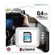 Kép 1/3 - KINGSTON CANVAS GO PLUS SDXC 64GB CLASS 10 UHS-I U3 A2 V30 170/70 MB/s
