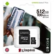 Kép 1/3 - KINGSTON CANVAS SELECT PLUS MICRO SDXC 512GB + ADAPTER CLASS 10 UHS-I U3 A1 V30 (100/85 MB/s)