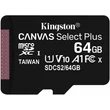 Kép 3/3 - KINGSTON CANVAS SELECT PLUS MICRO SDXC 64GB CLASS 10 UHS-I U1 A1 V10 (100 MB/s)