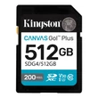Kép 1/3 - KINGSTON CANVAS GO PLUS SDXC 512GB CLASS 10 UHS-I U3 A2 V30 200/160 MB/s
