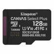 Kép 1/3 - KINGSTON CANVAS SELECT PLUS MICRO SDXC 128GB CLASS 10 UHS-I U1 A1 V10 (150 MB/s OLVASÁSI SEBESSÉG)