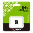 Kép 3/3 - KINGSTON CANVAS SELECT PLUS MICRO SDXC 64GB CLASS 10 UHS-I U1 A1 V10 (100 MB/s OLVASÁSI SEBESSÉG)