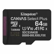 Kép 1/3 - KINGSTON CANVAS SELECT PLUS MICRO SDXC 64GB CLASS 10 UHS-I U1 A1 V10 (100 MB/s OLVASÁSI SEBESSÉG)