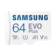 Kép 3/3 - SAMSUNG EVO PLUS (2021) MICRO SDXC 64GB + ADAPTER CLASS 10 UHS-I U1 A1 V10 (130 MB/s ADATÁTVITELI SEBESSÉG)