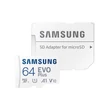 Kép 1/3 - SAMSUNG EVO PLUS (2021) MICRO SDXC 64GB + ADAPTER CLASS 10 UHS-I U1 A1 V10 (130 MB/s ADATÁTVITELI SEBESSÉG)