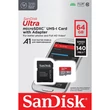 Kép 1/4 - SANDISK ULTRA MICRO SDXC 64GB + ADAPTER CLASS 10 UHS-I U1 A1 140 MB/s