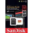 Kép 1/5 - SANDISK EXTREME PLUS MICRO SDHC 32GB + ADAPTER CLASS 10 UHS-I U3 A1 V30 100/90 MB/s