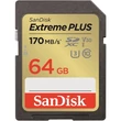 Kép 2/2 - SANDISK EXTREME PLUS SDXC 64GB CLASS 10 UHS-I U3 V30 170/80 MB/s
