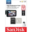 Kép 1/5 - SANDISK HIGH ENDURANCE MICRO SDHC 32GB + ADAPTER CLASS 10 UHS-I U3 V30 100/40 MB/s