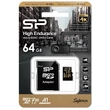 Kép 1/2 - SILICON POWER HIGH ENDURANCE MICRO SDXC 64GB + ADAPTER CLASS 10 UHS-I U3 A1 V30 100/80 MB/s