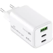 Kép 2/4 - MEDIARANGE HÁLÓZATI TÖLTŐ 2xUSB-C/1xUSB-A PD 3.0 QC 3.0 65W FEHÉR