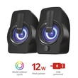 Kép 1/6 - TRUST GEMI RGB USB 2.0 SZTEREÓ HANGSZÓRÓ 12W FEKETE