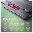 Kép 2/10 - AXAGON HMC-12GM2 USB-C 3.2 GEN 2 SUPERSPEED 12in1 USB HUB NVMe/SATA M.2-GIGABIT LAN-PD 3.0 100W