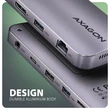 Kép 6/10 - AXAGON HMC-12GM2 USB-C 3.2 GEN 2 SUPERSPEED 12in1 USB HUB NVMe/SATA M.2-GIGABIT LAN-PD 3.0 100W
