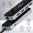 Kép 2/8 - AXAGON HMC-6GL USB-C 3.2 GEN 1 SUPERSPEED 6in1 USB HUB GIGABIT LAN-PD 3.0 100W