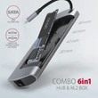 Kép 3/9 - AXAGON HMC-6M2 USB-C 3.2 GEN 1 SUPERSPEED 6in1 USB HUB SATA M.2-GIGABIT LAN-PD 3.0 100W