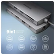 Kép 2/7 - AXAGON HMC-8HLSA USB-C 3.2 GEN 1 SUPERSPEED 9in1 USB HUB GIGABIT LAN-PD 3.0 100W