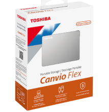 TOSHIBA CANVIO FLEX 2,5 COL USB 3.0 KÜLSŐ MEREVLEMEZ 1TB EZÜST