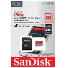 SANDISK ULTRA MICRO SDXC 128GB + ADAPTER CLASS 10 UHS-I U1 A1 140 MB/s