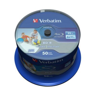 VERBATIM BD-R 25GB 6X DATALIFE NYOMTATHATÓ CAKE (50)