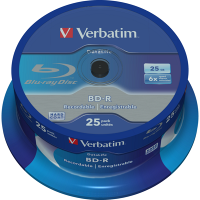 VERBATIM BD-R 25GB 6X DATALIFE CAKE (25)