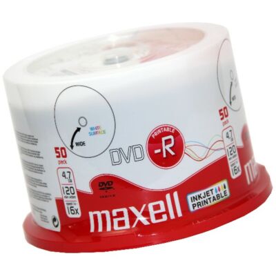 MAXELL DVD-R 16X FULL NYOMTATHATÓ CAKE (50)