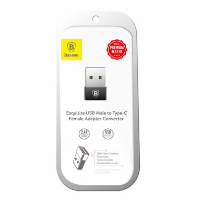 BASEUS CATJQ-A01 EXQUISITE USB (APA) - USB TYPE-C (ANYA) ÁTALAKÍTÓ ADAPTER FEKETE