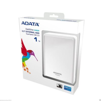 ADATA USB 3.0 HDD 2,5 HV620 1TB FEHÉR FÉNYES