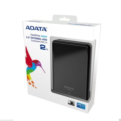 ADATA USB 3.0 HDD 2,5 HV620 2TB FEKETE FÉNYES