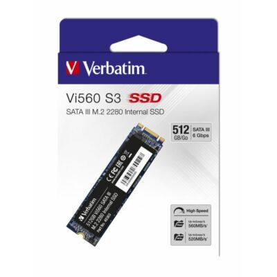 VERBATIM Vi560 S3 M.2 2280 SATA III 560/520 MB/s SSD MEGHAJTÓ 512GB