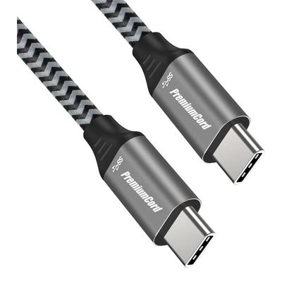 PREMIUMCORD FONOTT SZÖVET USB-C/USB-C GYORSTÖLTŐ ADATKÁBEL PD 2.0/3.0 QC 2.0/3.0 5A 100W 2m