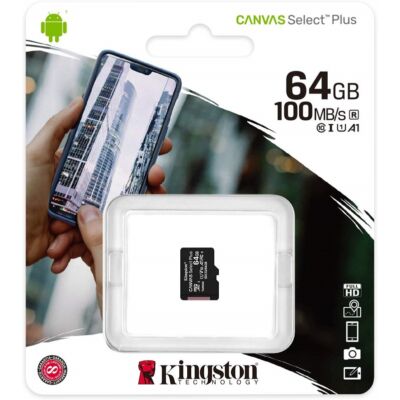KINGSTON CANVAS SELECT PLUS MICRO SDXC 64GB CLASS 10 UHS-I U1 A1 V10 (100 MB/s)