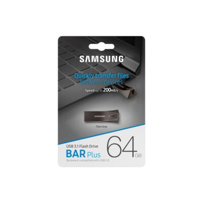 SAMSUNG BAR PLUS USB 3.1 PENDRIVE 64GB SZÜRKE