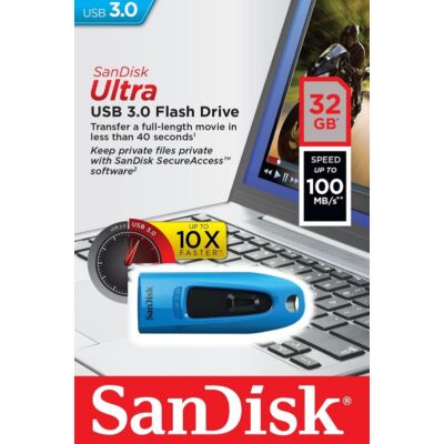 SANDISK USB 3.0 ULTRA PENDRIVE 32GB KÉK