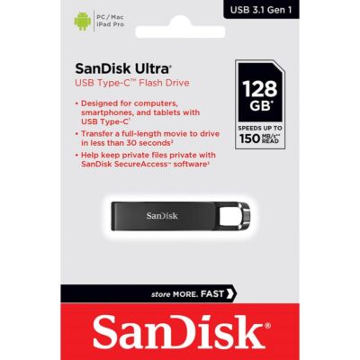 SANDISK ULTRA USB-C 3.1 GEN 1 PENDRIVE 128GB (150 MB/s)