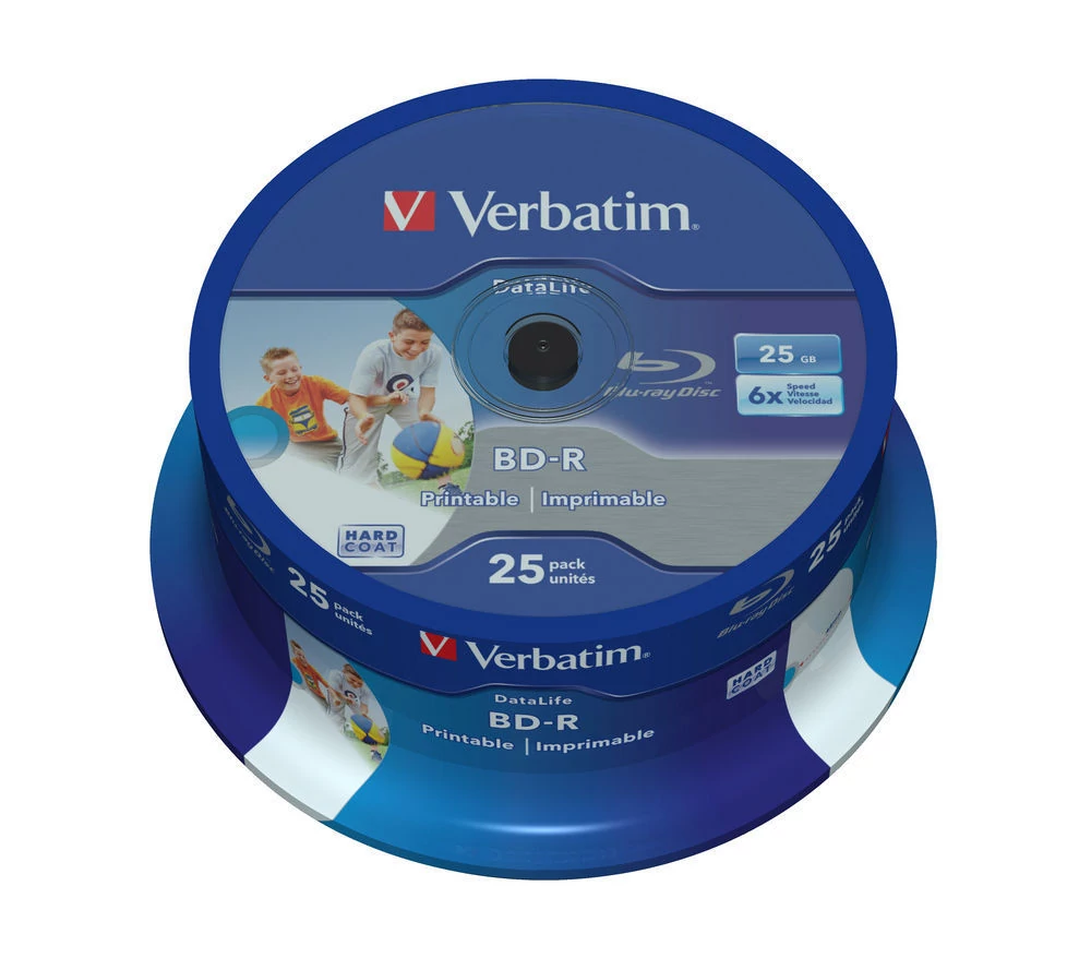 VERBATIM BD-R 25GB 6X DATALIFE NYOMTATHATÓ CAKE (25)
