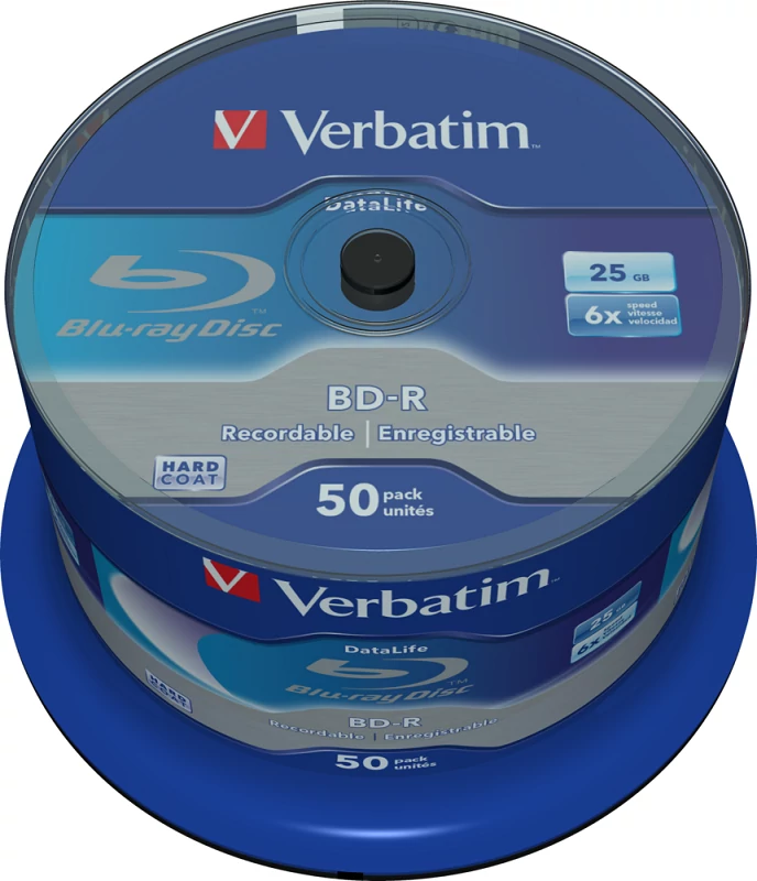VERBATIM BD-R 25GB 6X DATALIFE CAKE (50)