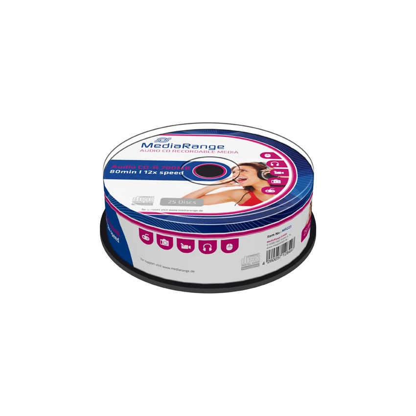 MEDIARANGE CD-R 12X AUDIO CAKE (25) MR223