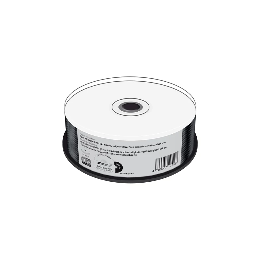 MEDIARANGE CD-R 52X BLACK NYOMTATHATÓ CAKE (25) MR241