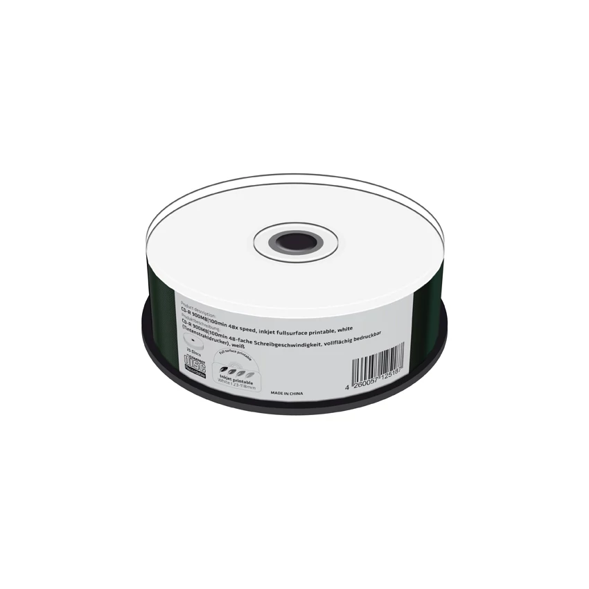 MEDIARANGE CD-R 48X 900MB 100MIN FULL NYOMTATHATÓ CAKE (25) MR243
