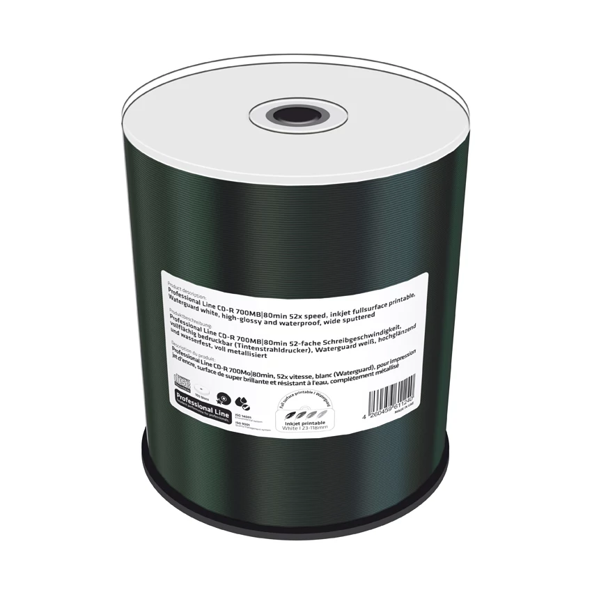 MEDIARANGE PROFESSIONAL LINE CD-R 52X FULL NYOMTATHATÓ FÉNYES VÍZÁLLÓ CAKE (100) MRPL513