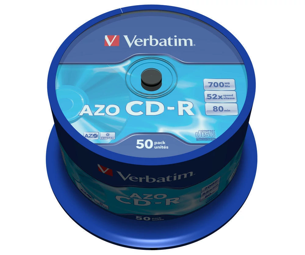 VERBATIM CD-R 52X CRYSTAL AZO CAKE (50)
