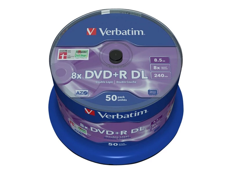 VERBATIM DVD+R 8X DL CAKE (50)