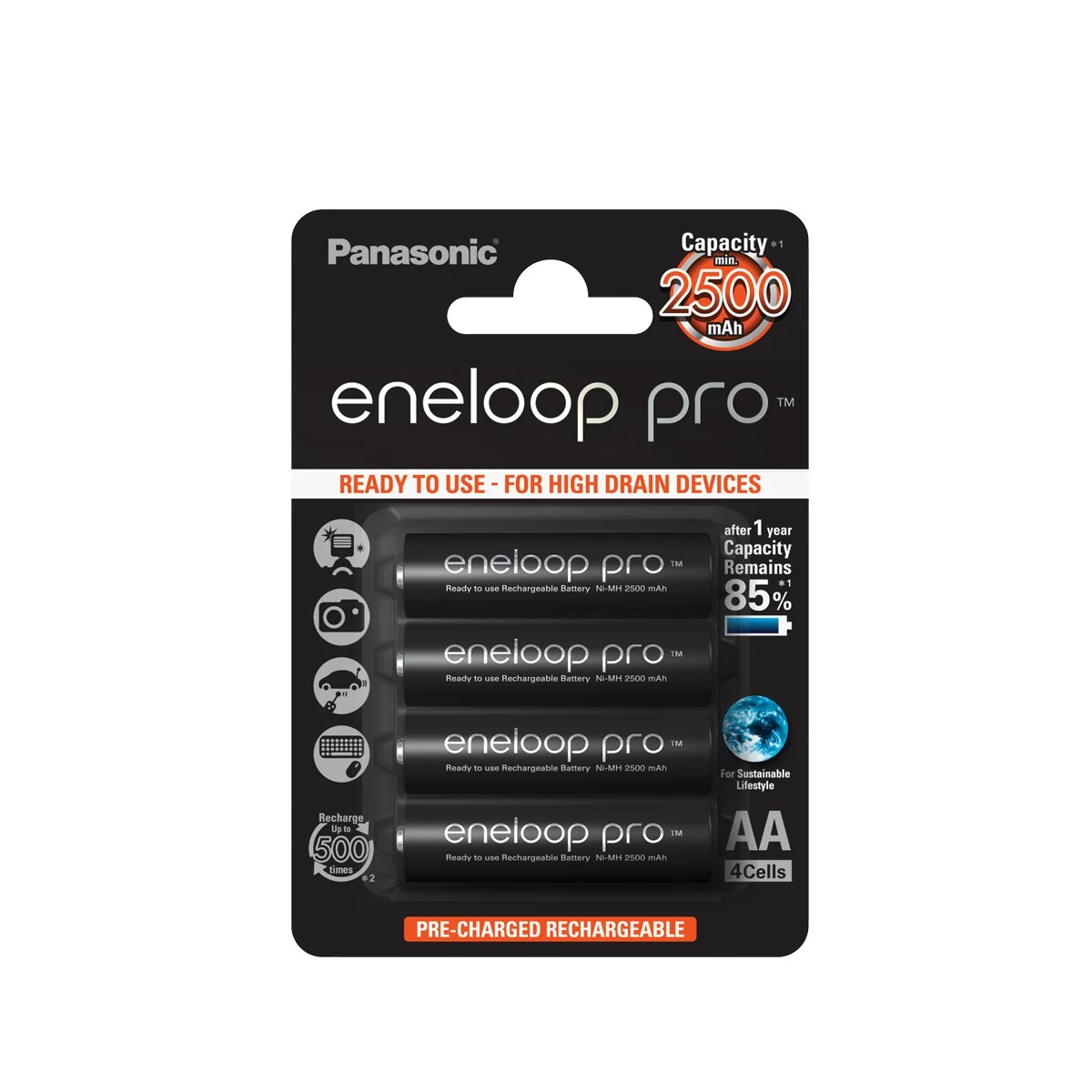 PANASONIC ENELOOP PRO AA MÉRETŰ TÖLTHETŐ ELEM NI-MH 2500 mAh (4 BLISTER)