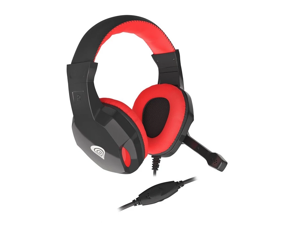 NATEC GENESIS ARGON 110 SZTEREÓ GAMING FEJHALLGATÓ/HEADSET FEKETE-PIROS