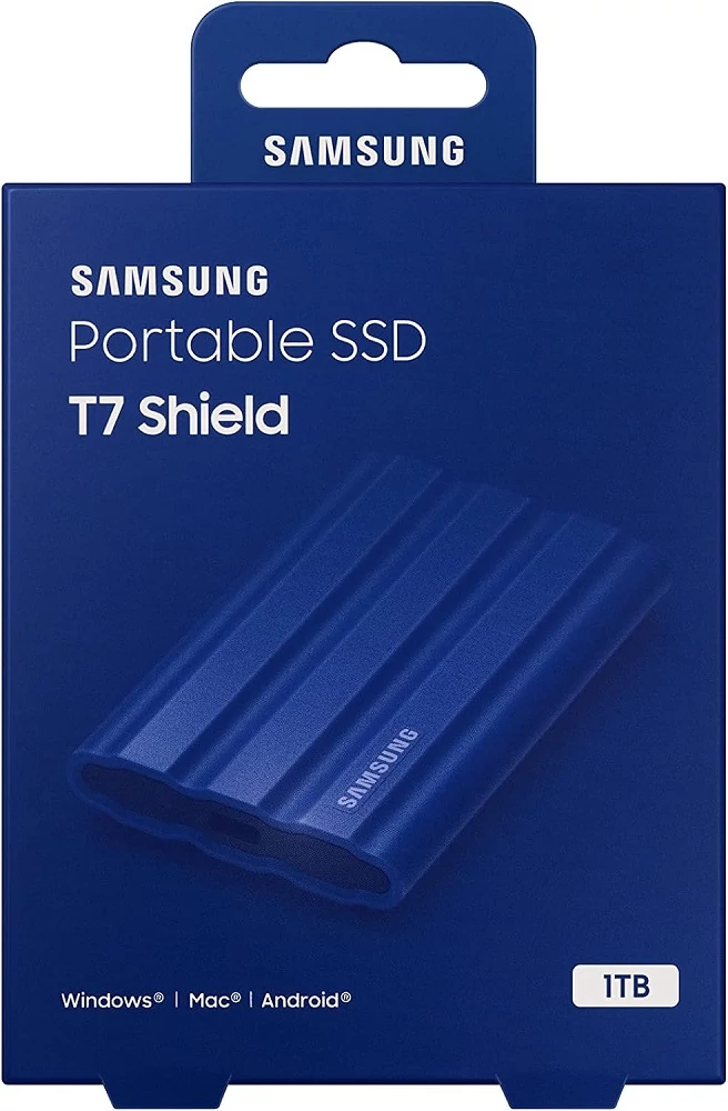SAMSUNG T7 SHIELD USB-C 3.2 GEN 2 KÜLSŐ SSD MEGHAJTÓ 1TB KÉK