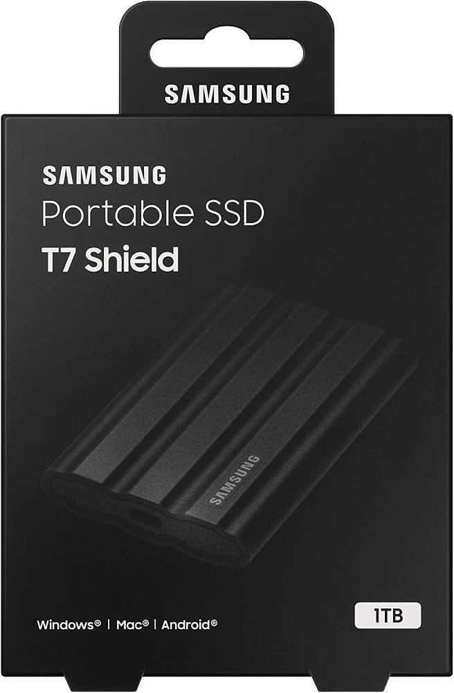 SAMSUNG T7 SHIELD USB-C 3.2 GEN 2 KÜLSŐ SSD MEGHAJTÓ 1TB FEKETE