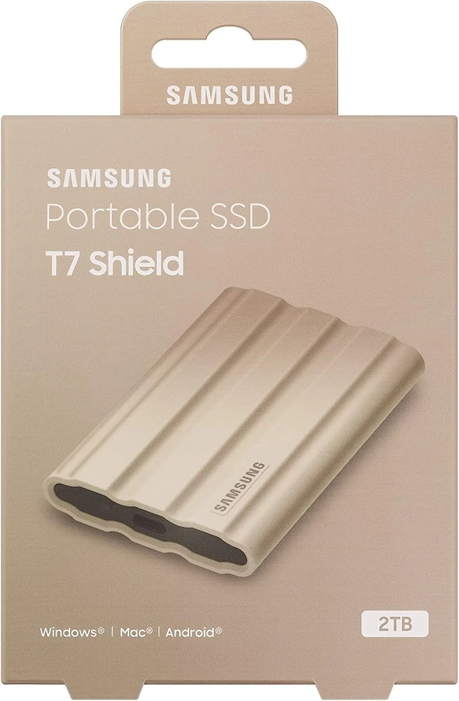 SAMSUNG T7 SHIELD USB-C 3.2 GEN 2 KÜLSŐ SSD MEGHAJTÓ 2TB BÉZS